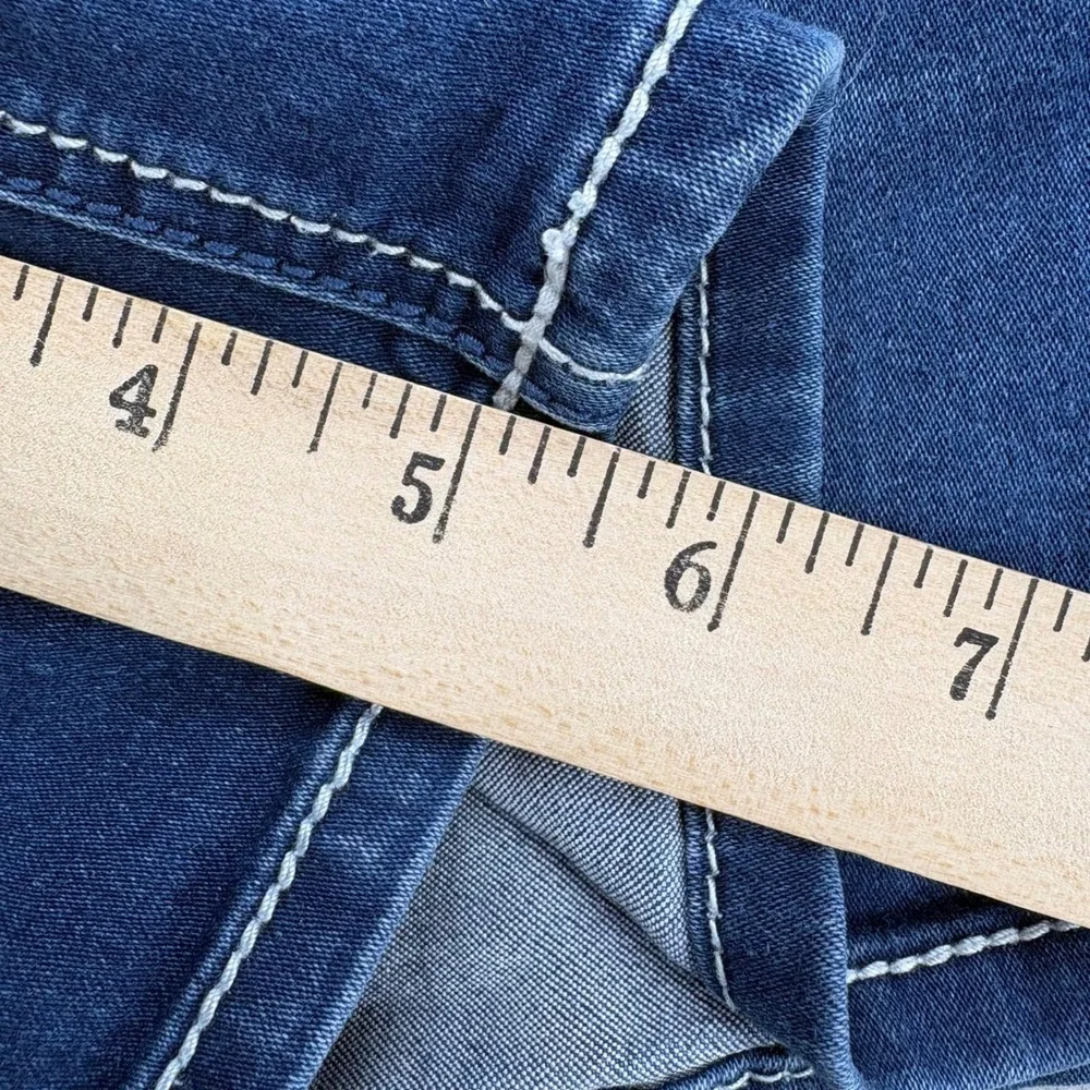 Hydraulic Denim Shorts Womens 4 Blue Lola Curvy Contrast Stitch Y2K Low Rise